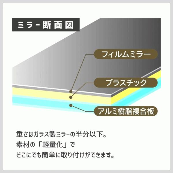 割れないミラー 29.5×21.5cm 東プレ PM-11 / 日本製 鏡 貼る鏡 プラスチック鏡 ミラー ハードコート加工 軽量 インテリア /｜yacom-tokyo｜04