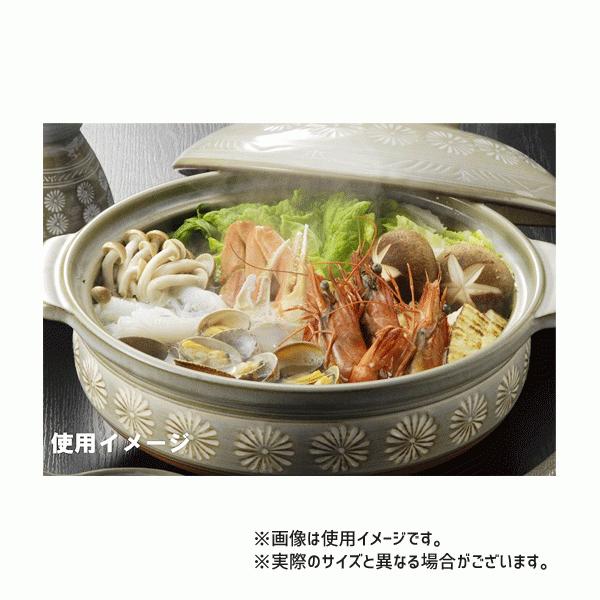 土鍋 9号 銀峯陶器 花三島 / 日本製 4〜5人用 直火 電子レンジ