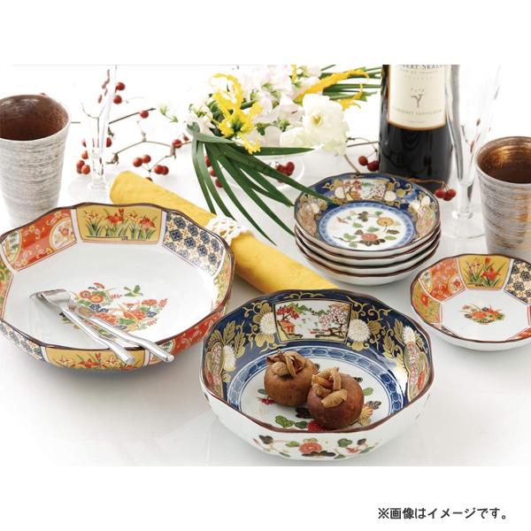 八角取皿 (5枚セット) 古伊万里金彩 有田焼 西日本陶器 / 日本製 花柄