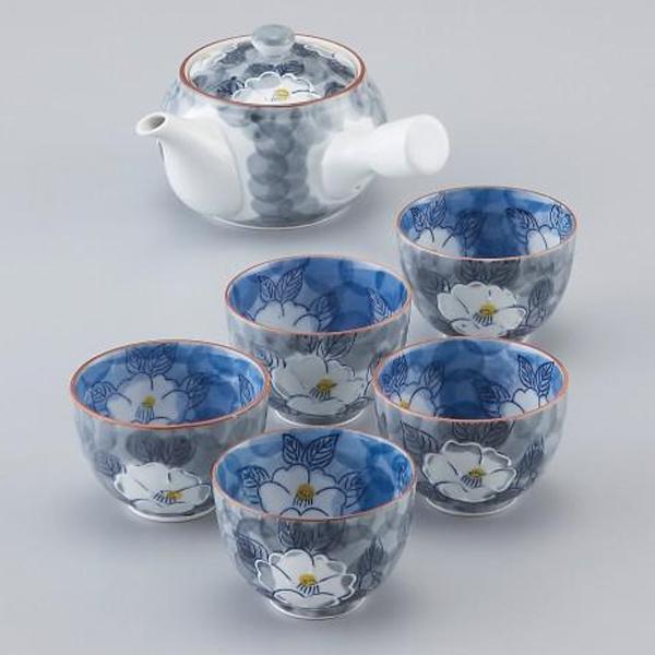 急須茶器揃 有田焼 一珍山茶花 西日本陶器 KG09-03 / 日本製