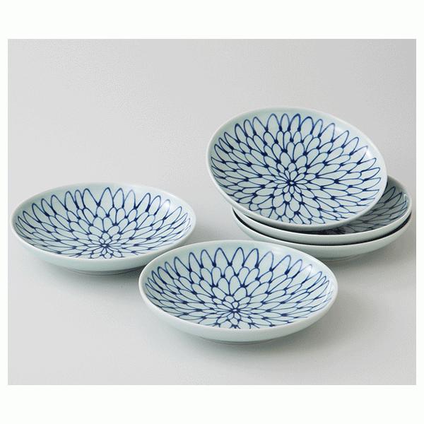 ゆり皿揃 (小) 5枚入 大輪菊 西日本陶器 KG20-05 / 日本製 小皿 花柄