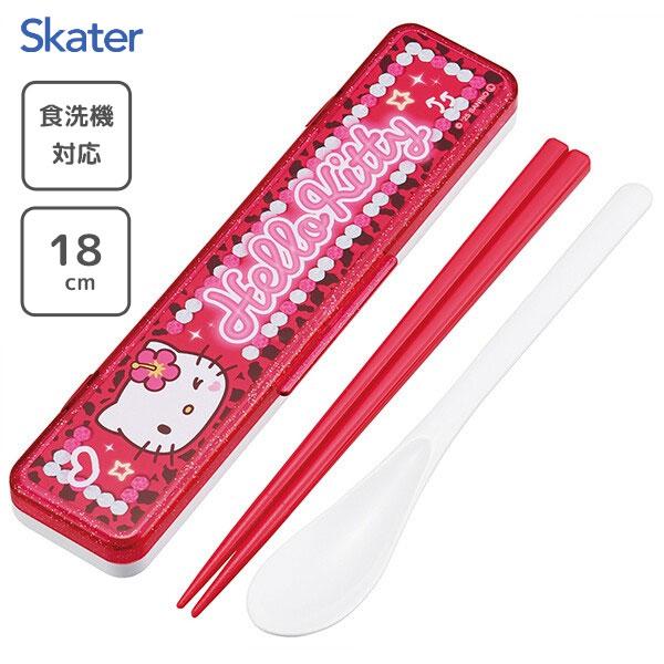 スケーター 音のならないコンビセット 箸18cm ハローキティ スクール