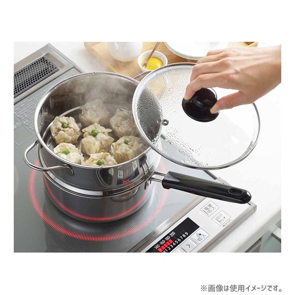 ヨシカワ 片手二段蒸し器 18cm 蒸しごよみ SJ3357 / IH対応 蒸し器