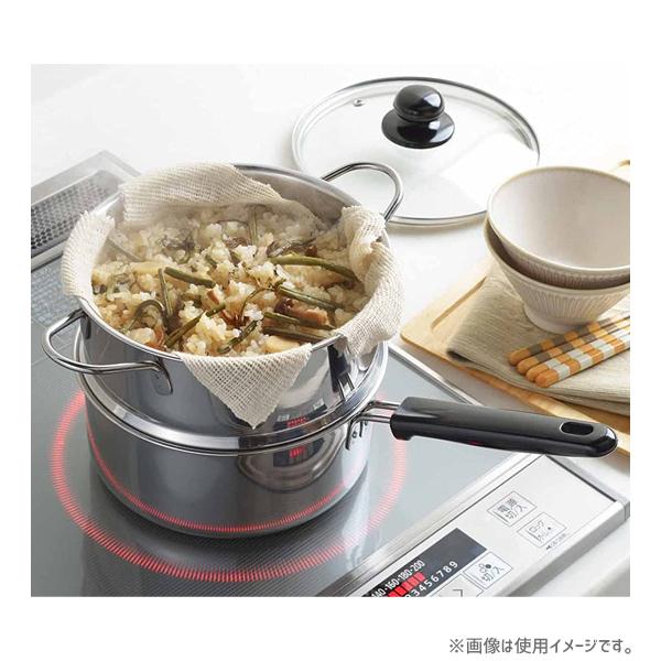 ヨシカワ 片手二段蒸し器 18cm 蒸しごよみ SJ3357 / IH対応 蒸し器