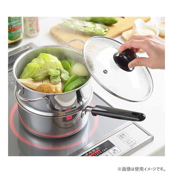 ヨシカワ 片手二段蒸し器 18cm 蒸しごよみ SJ3357 / IH対応 蒸し器