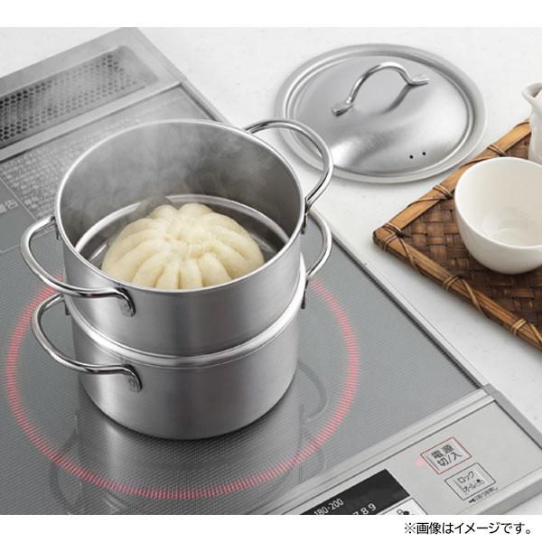 ステンレス 両手鍋 蒸し器セット 2段調理 ヨシカワ 両手2段蒸し器 14cm 郷技 YJ3673 / 日本製 IH対応 両手鍋