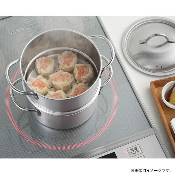 ヨシカワ 両手2段蒸し器 14cm 郷技 YJ3673 / 日本製 IH対応 両手鍋