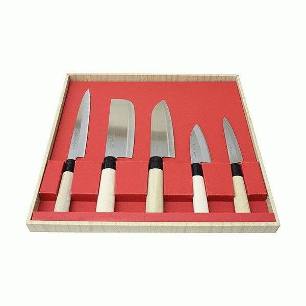 ヤクセル（YAXELL） 包丁 5本セット ( 三徳 菜切 刺身 小出刃 ペティ