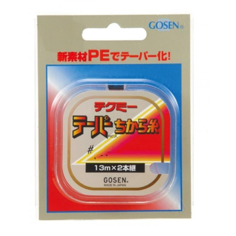 ゴーセン テクミーテーパーちから糸 力糸 0.8-5号 2本巻き 赤｜yadaya