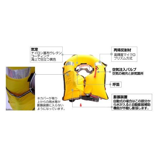 オーシャンライフ 自動膨張式ライフジャケット 救命胴衣 LG-1 レッド