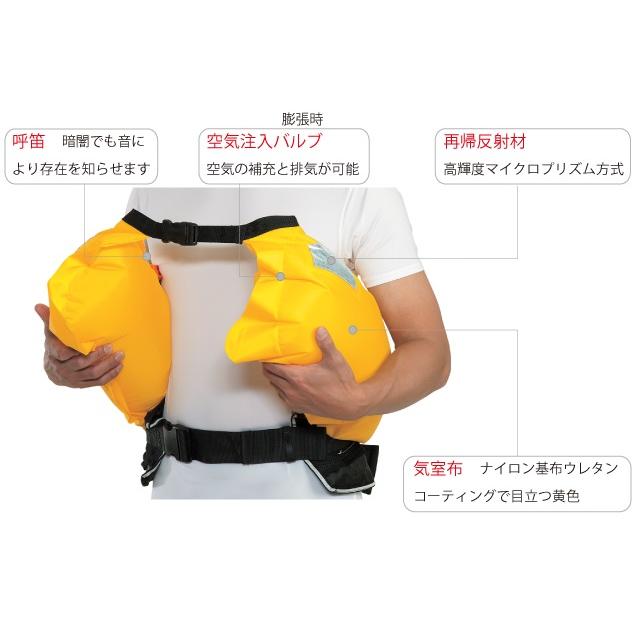 オーシャンライフ 手動膨張式ライフジャケット 救命胴衣 WR-3 レッド