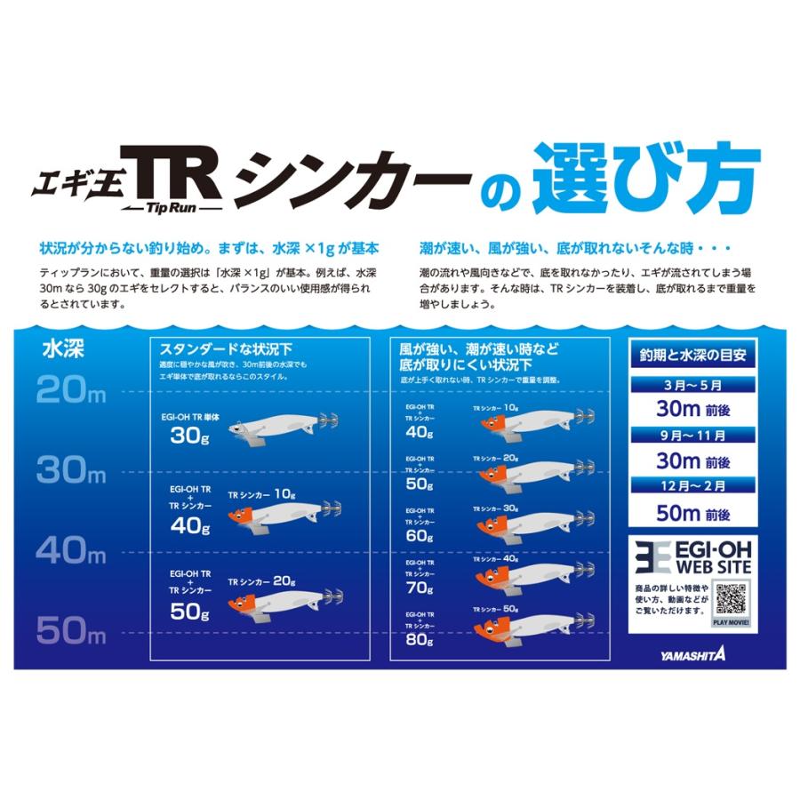 YAMASHITA（ヤマシタ） エギ王 TRシンカー 30g ティップラン : 矢田屋