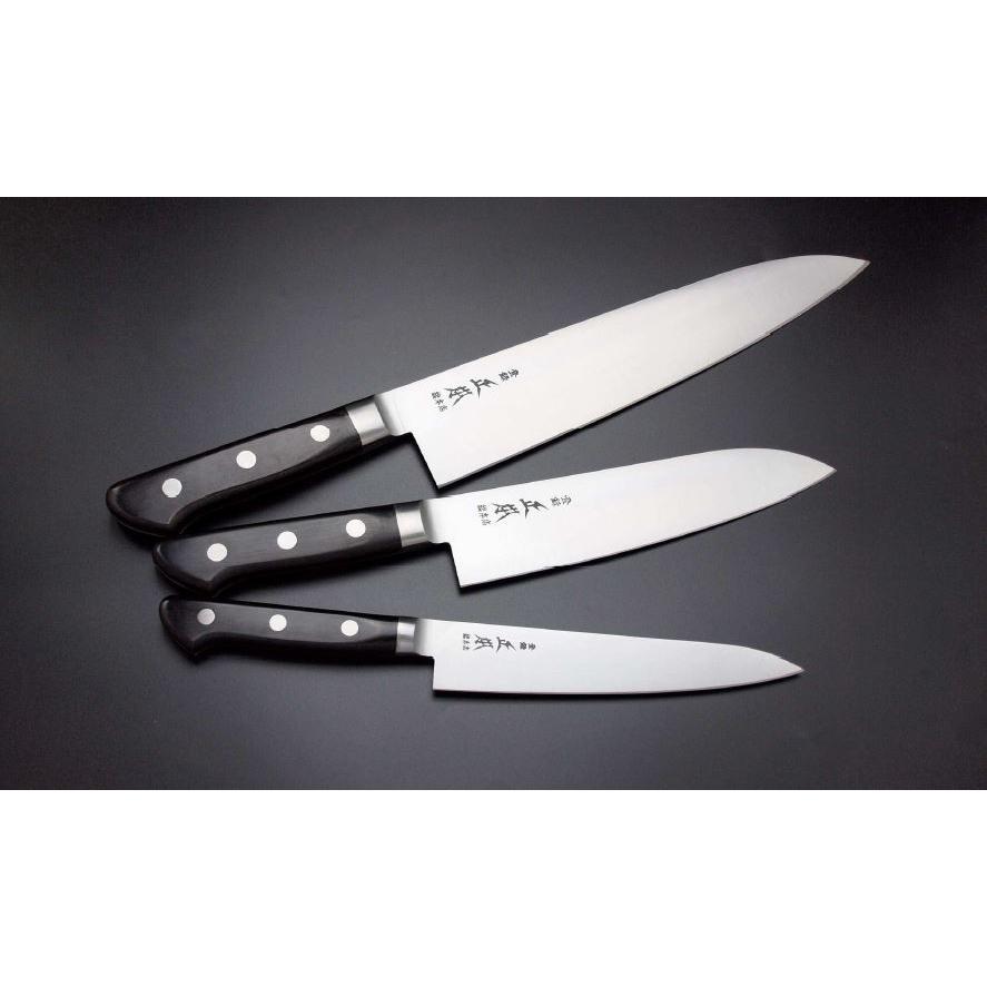 正本総本店 洋庖刀 AT6312 ペティナイフ 120mm モリブデン鋼・パッカ−柄 ツバ付 サビにくい