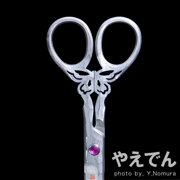 安値 関の刃物 エムカスタ 蝶 ハサミ ダマスカス 32層鋼 V金10号 桐箱