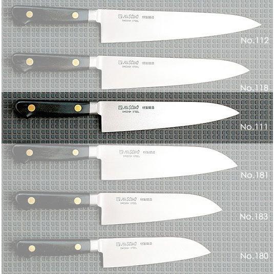 ミソノ切り手 EU・スウェーデン王国鋼続きもの 牛刀 ごはん炊き 180粍 No.111 ツバ付き添い人 判定基準刃信用販売 手打ち鍛える Misono ごはん炊き 調理器具-包丁、ナイフ-牛刀