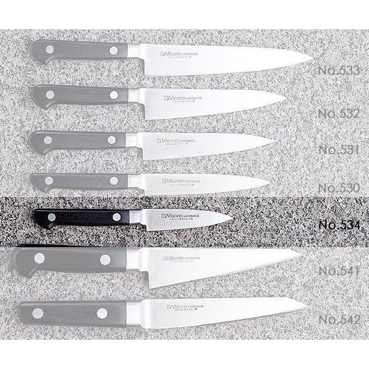ミソノ刃物 モリブデン鋼シリーズ パーリング ナイフ　80mm　No.534　ツバ付　ステンレス鋼包丁　Misono