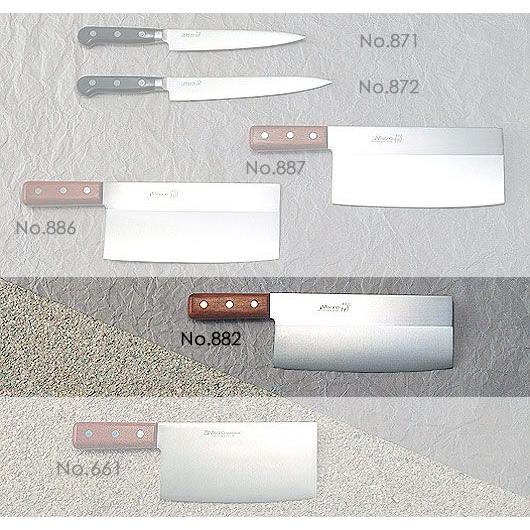 ミソノ刃物 中華包丁 882  220x95mm　巾狭薄口　No.82 ツバなし 16クロム鋼 Misono 庖丁