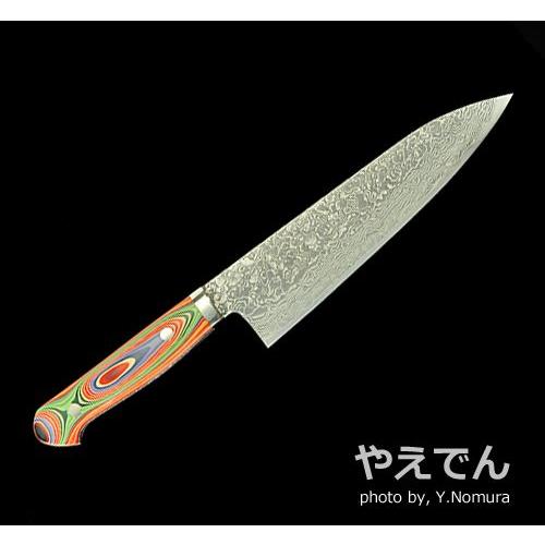 昴オリジナル　カスタム庖丁　漆柄　ブルー系色・小