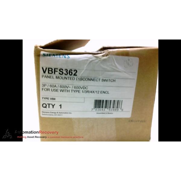 SIEMENS VBFS362 DISCONNECT SWITCH PANEL MOUNTED 3 POLE 60A 600V AC/DC｜yaesudo-store｜04