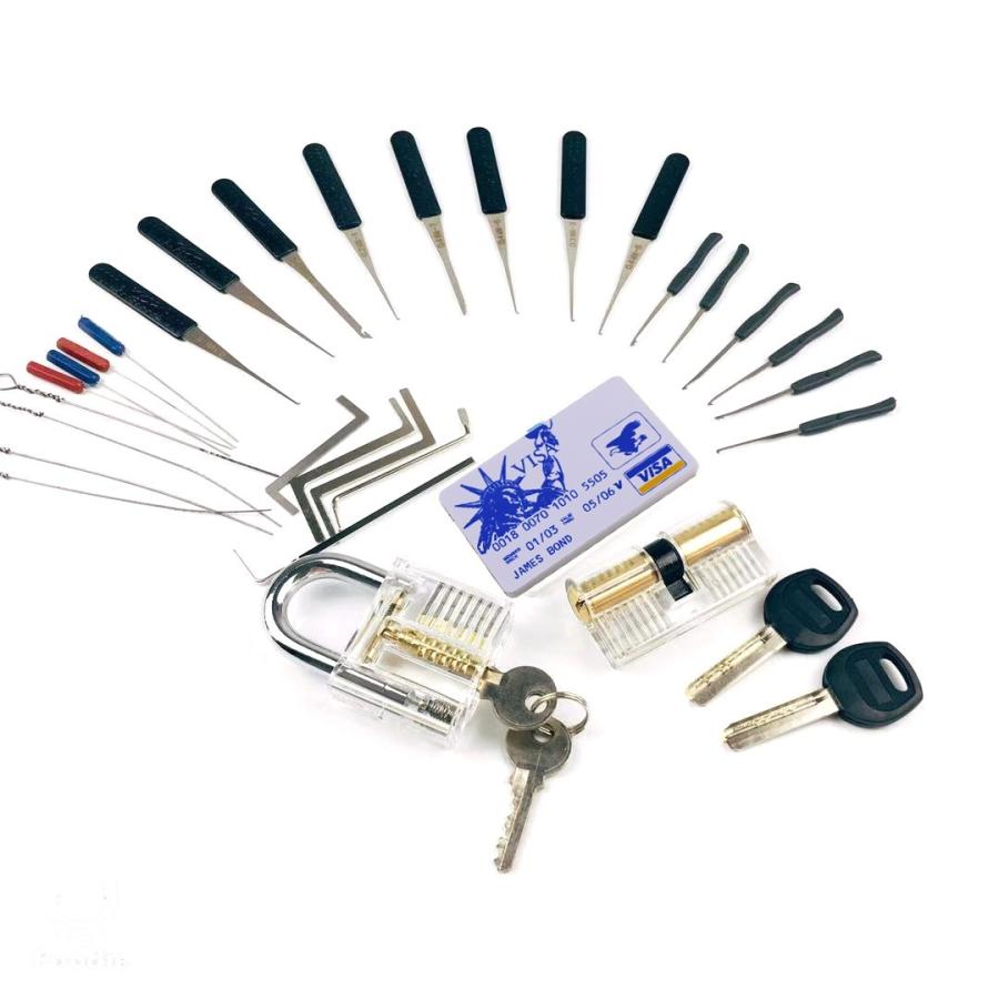 65 Off 鍵屋 ツール ピッキング 錠前屋 壊れた鍵 解除 工具 キット 練習キット 透明 スケルトン ロック 南京錠 鍵 カギ Aynaelda Com