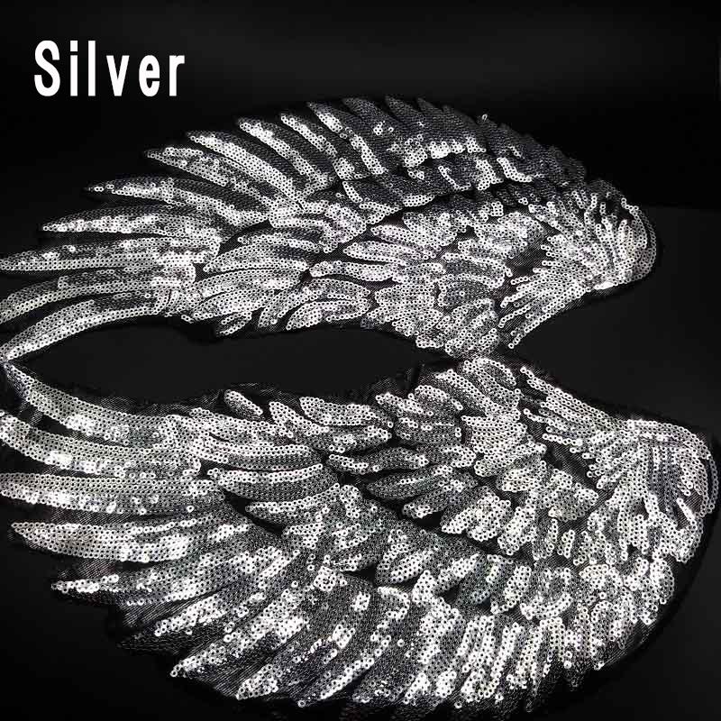 天使の羽 翼 スパンコール 刺繍 アップリケ : NAMO Yahoo! JAPAN店