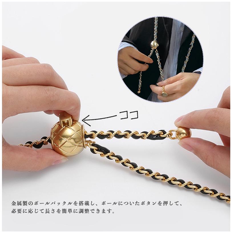 スマホショルダー レザーメタル チェーンストラップ スマホストラップ
