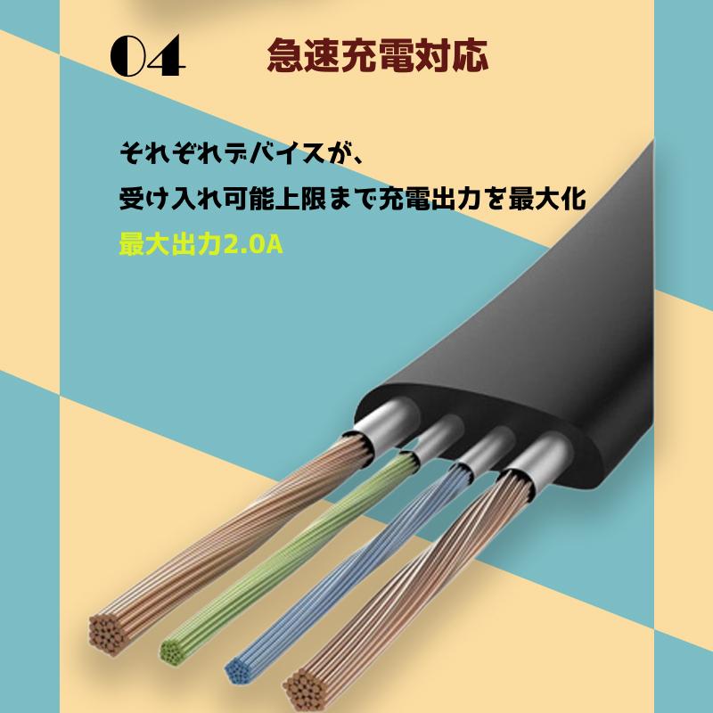 巻き取り式 充電ケーブル 3in1 充電コード 1m 収納式 スマホスタンド USB Lightning Type-C microUSB 充電 ケーブル コード 長さ調整可能｜yafuu-idream｜06