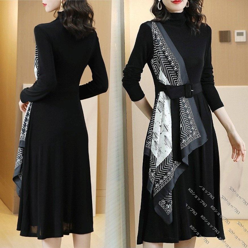 ファッション 変革のパワーを授ける 願望成就 ニットワンピース レディース 40代 秋冬 長袖ワンピース ハイネックニットワンピース 黒 ロングスカート 韓国風ニットインナー オシャレゆったり セーター 5xp4bgyeqi Www Boulevardrestaurants Com