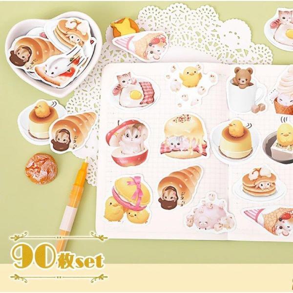 フレークシール ステッカー 90枚 ハムスター クレープ リス うさぎ 食べ物と動物 アニマル ごほうび ご褒美 スケジュール 手帳 手紙 Yss ヤフウライブ 通販 Yahoo ショッピング