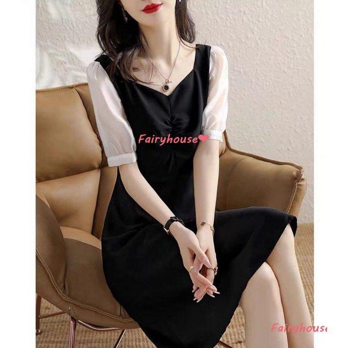 ワンピース レディース きれいめ 膝丈ワンピース 春夏おすすめ 半袖ワンピース Vネック 配色 Aラインスカートオシャレ韓国風 大人 ゆったり 通勤ol 40代 50代 今季ブランド