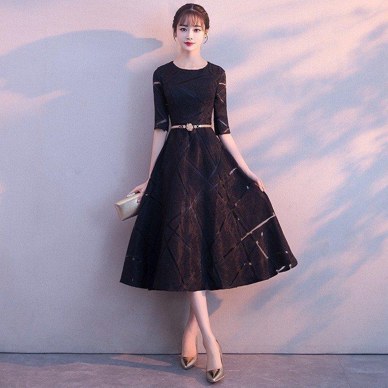 女性に人気 披露宴 可愛い フォーマル ワンピース 中袖 レース マキシ丈 2次会 パーティドレス 可愛いドレス 新品 花嫁ミニドレス 演奏会 誕生日 挙式 パーティドレス 色 ワインレッド