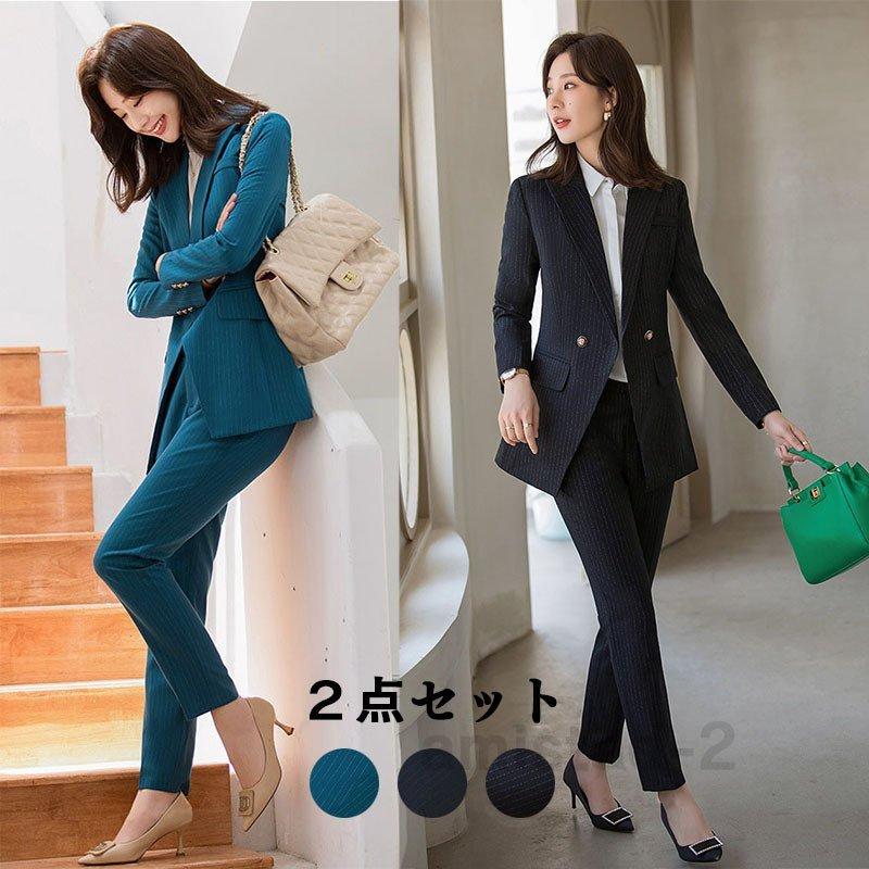 パンツスーツ レディース 2点set 40代 50代 30代 卒業式 母 服 おしゃれ 大きいサイズ 秋 冬 通勤 ストライプ柄 セレモニー フォーマル 入学式 ジャケット Ol Yss ヤフウライブ 通販 Yahoo ショッピング