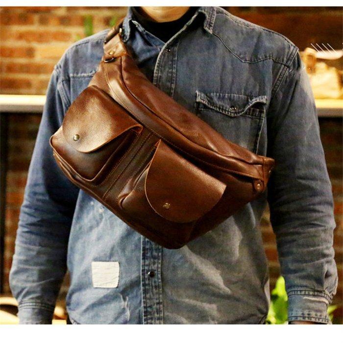 注文割引 新品 本革 レザー ウエストバック ショルダーバッグ 2WAY 大
