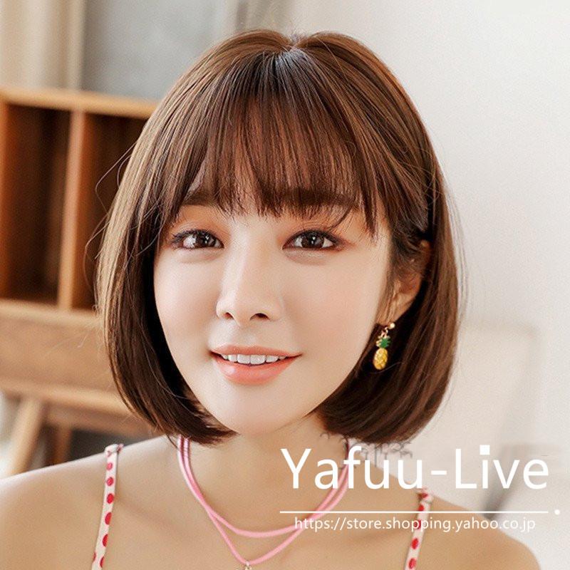 経典ブランド ウィッグ カツラ 女性用 ボブ ショート 自然 フルウィッグ コスプレ レディース かつら ヘア 調節可能 ミディアム 短い 黒茶色 ブラウン 黒髪 金髪 髪付き帽子 Aynaelda Com