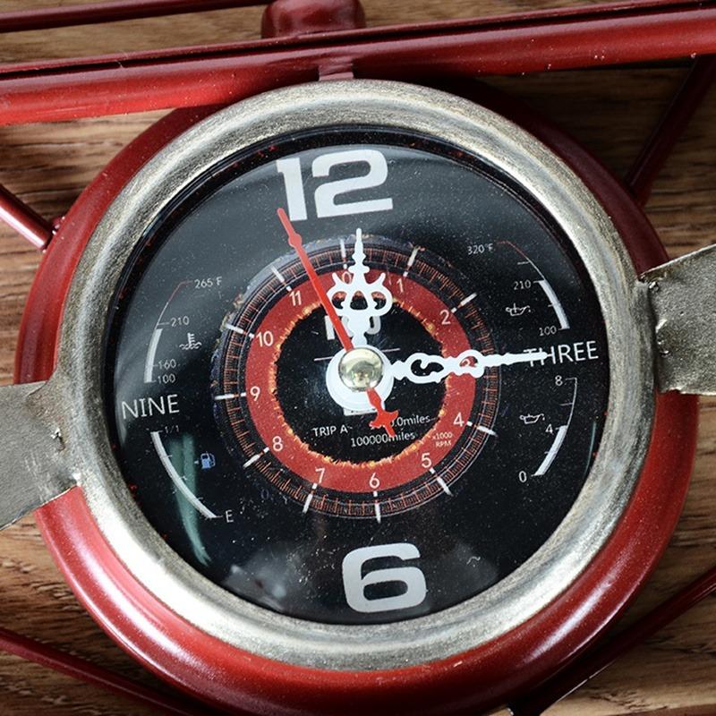 壁時計 壁掛け時計 モダン インテリア クリエイティブレトロ航空機時計リビングルームダイニング壁壁装飾壁掛けアイアン装飾用時計｜yafuu-nakanoooo｜05
