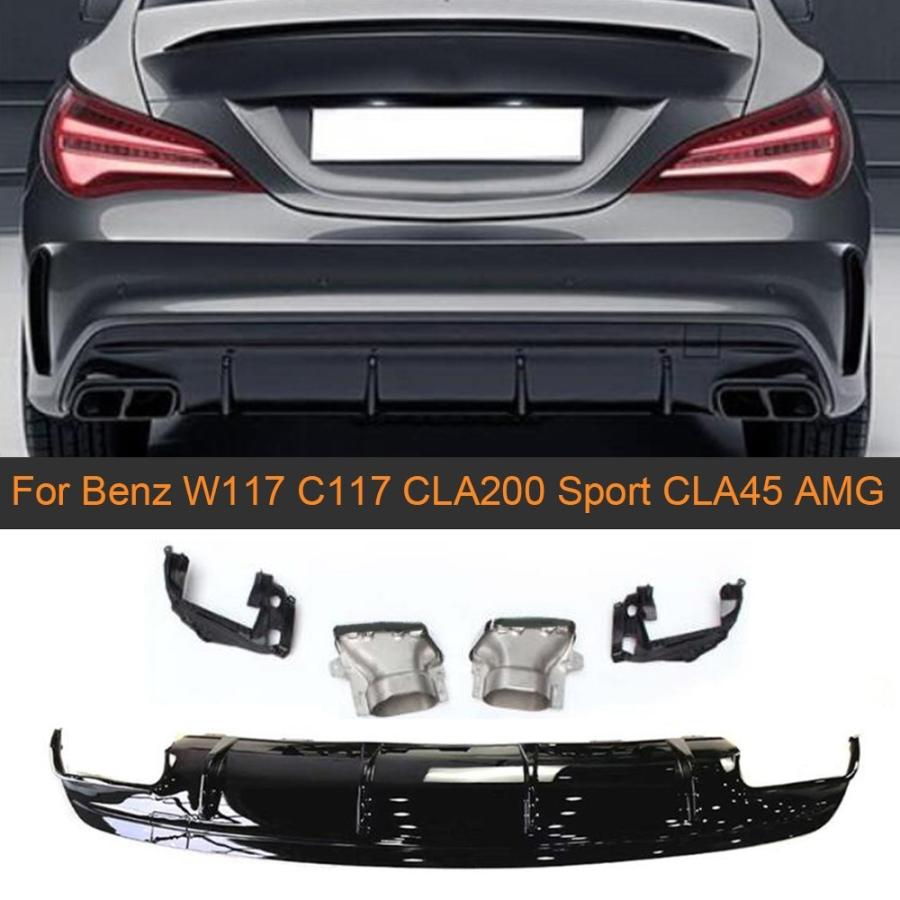 車 リア バンパーディフューザー キット セット 新品ベンツ CLA W117 C117 CLA200 CLA250 スポーツ LA45 AMG 2013-2015