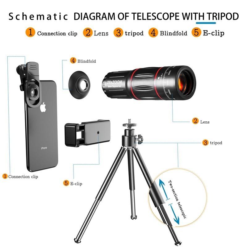 Tongdaytech 28X hd 携帯電話 カメラ レンズ 望遠 鏡レンズ iphone サムスン スマートフォン 魚眼 レンテパラ celular｜yafuu-nakanoooo｜05