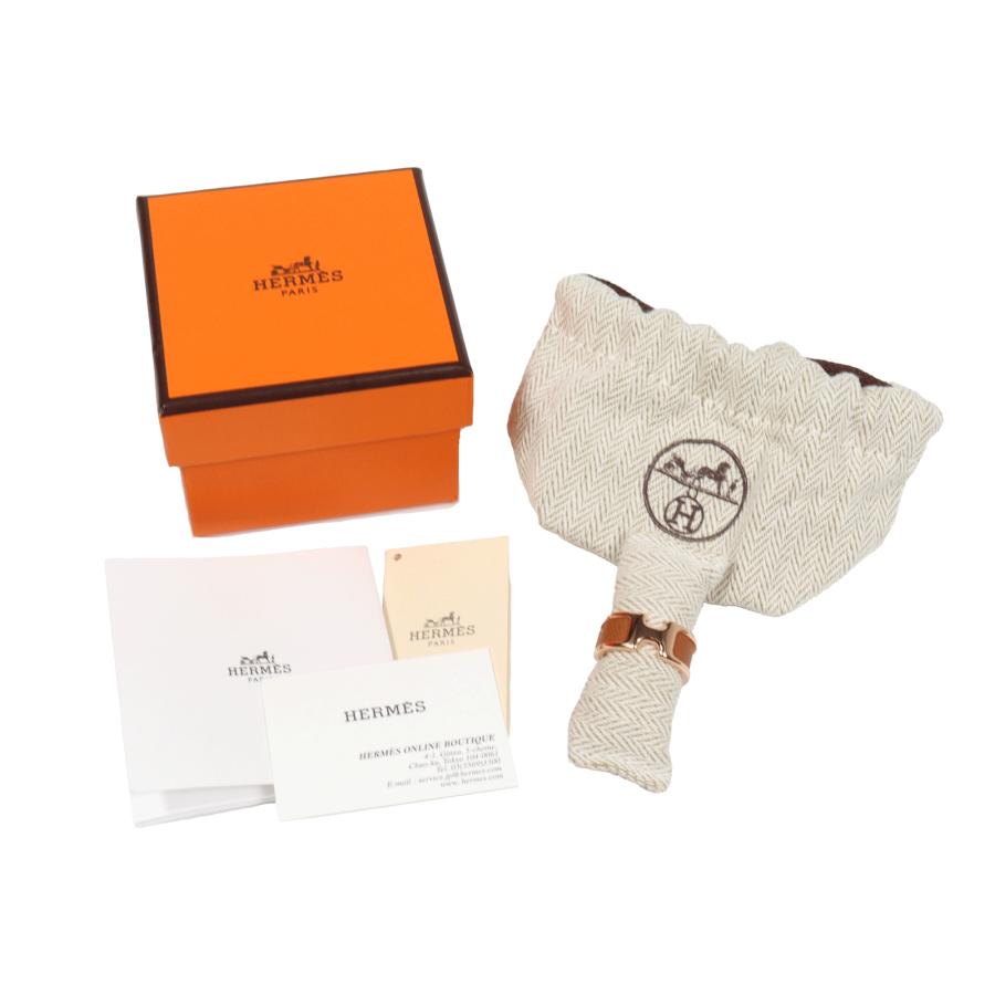 HERMES（エルメス） オランプ リング PM GP×レザー ピンクゴールド