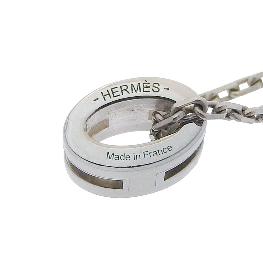 HERMES エルメス ミニポップアッシュ ネックレス メタル ホワイト 
