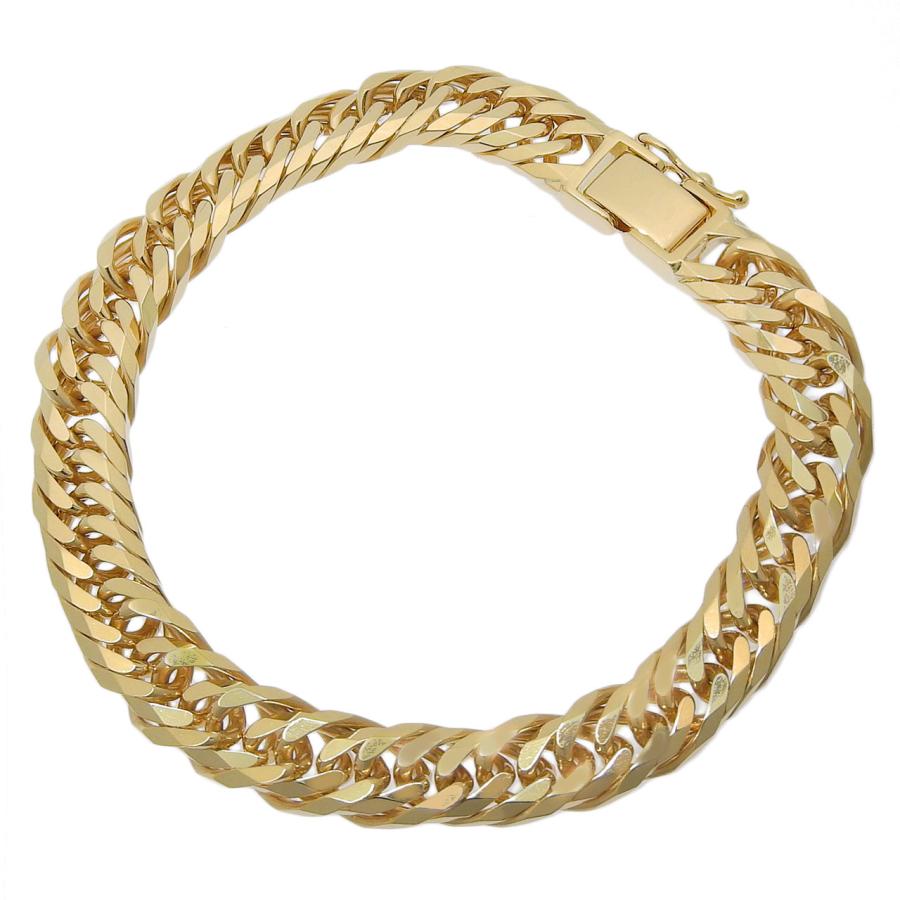 新品仕上げ K18 YG 8面トリプル 喜平 ブレスレット 7.7mm 腕周り17.3cm