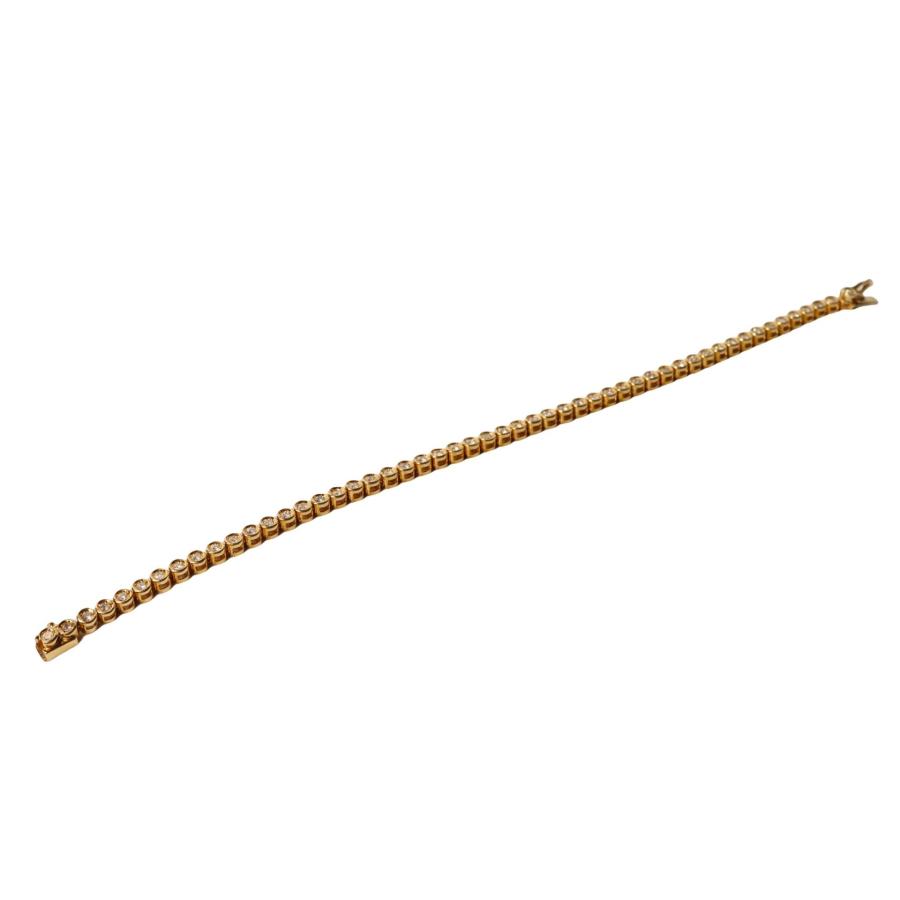 K18YG テニスブレスレット ダイヤモンド 1.0ct 18cm 18金 イエロー
