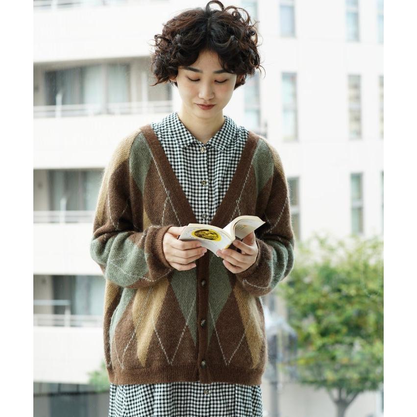 toiro モヘア・アーガイル・カーディガン A/W 秋冬 日本製 S M L ユニセックス メンズ レディース ニット 羽織り ウール ゆったり 五泉ニットの画像