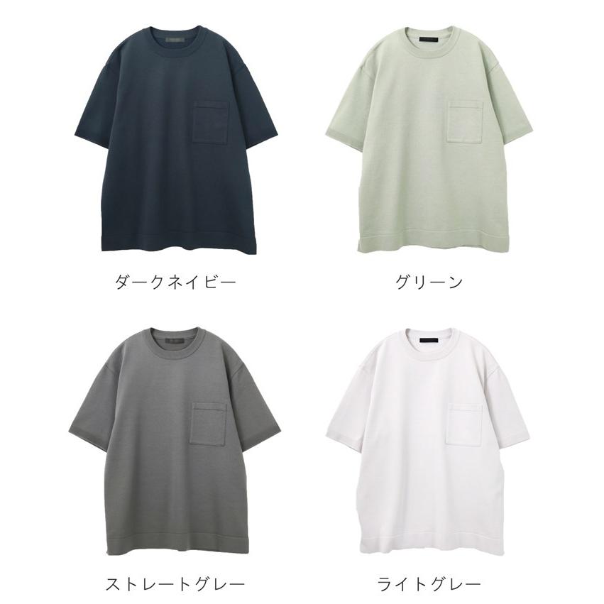 PRODIGAL ポケット付き 半袖 ニットTシャツ サマーニット クルーネック 