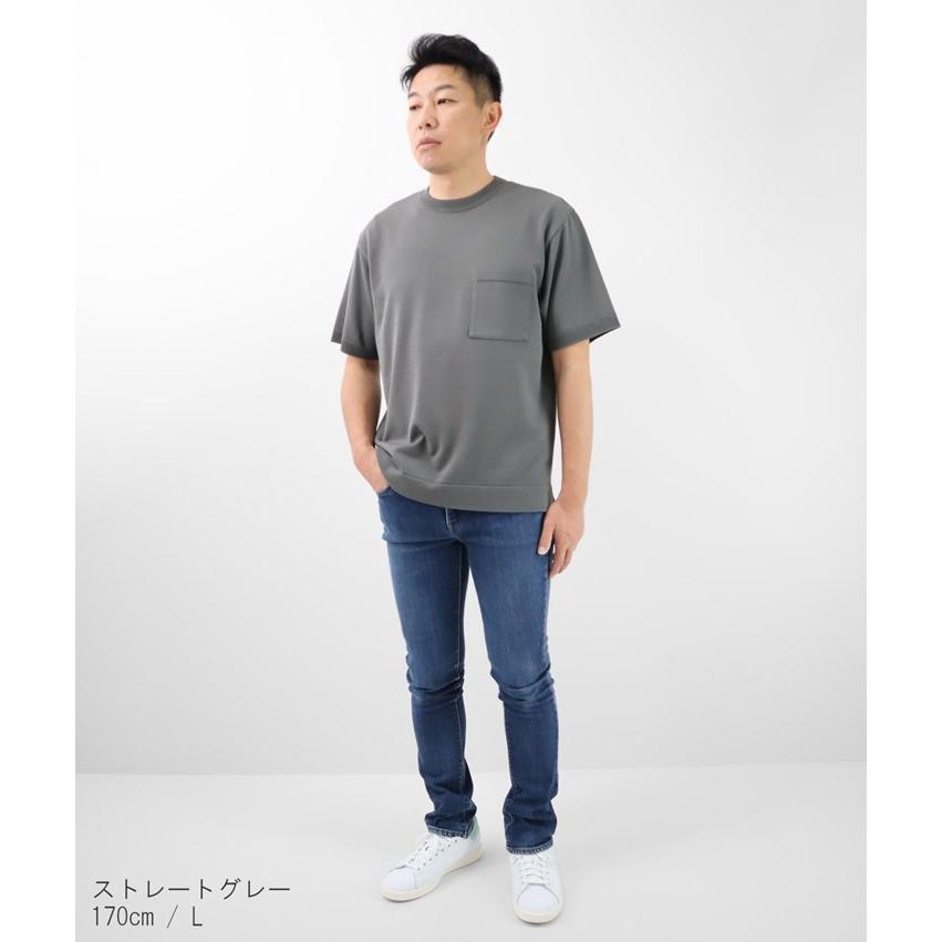 PRODIGAL ポケット付き 半袖 ニットTシャツ サマーニット クルーネック メンズ ウィメンズ  夏 無地 シンプル きれいめ トップス 透けない プロディガル