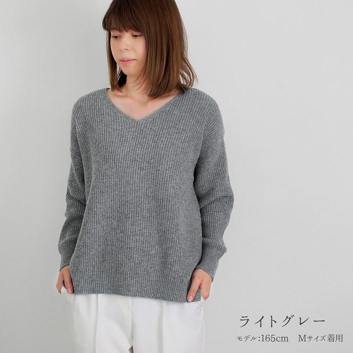 カシミヤ 100％ 畦編み Vネック セーター カシミア レディース ニット