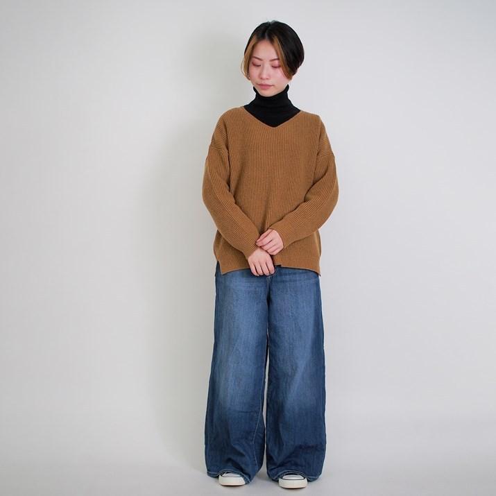 PRODIGAL カシミヤ 100% 畦編み Vネック セーター レディース PRODIGAL カシミヤ 100% 畦編み Vネック セーター レディース