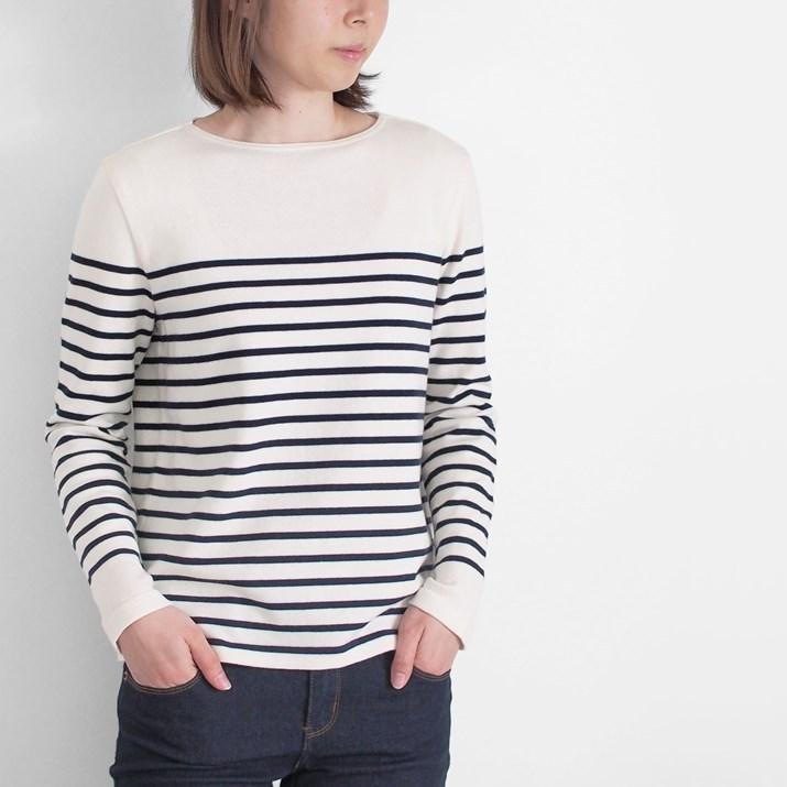 PRODIGAL（プロディガル） コットンカシミヤ パネルボーダー ニット