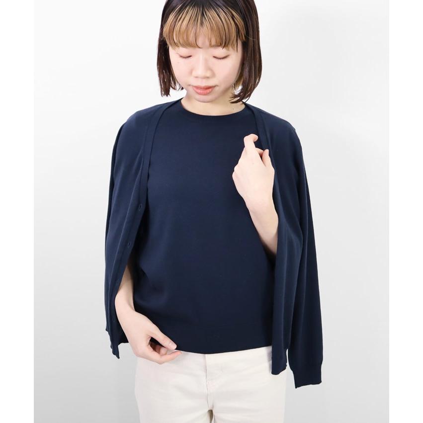 【新品】シルクコットンニットトップ ブルー 新品】シルクコットンニットトップ ブルー 【公式通販】