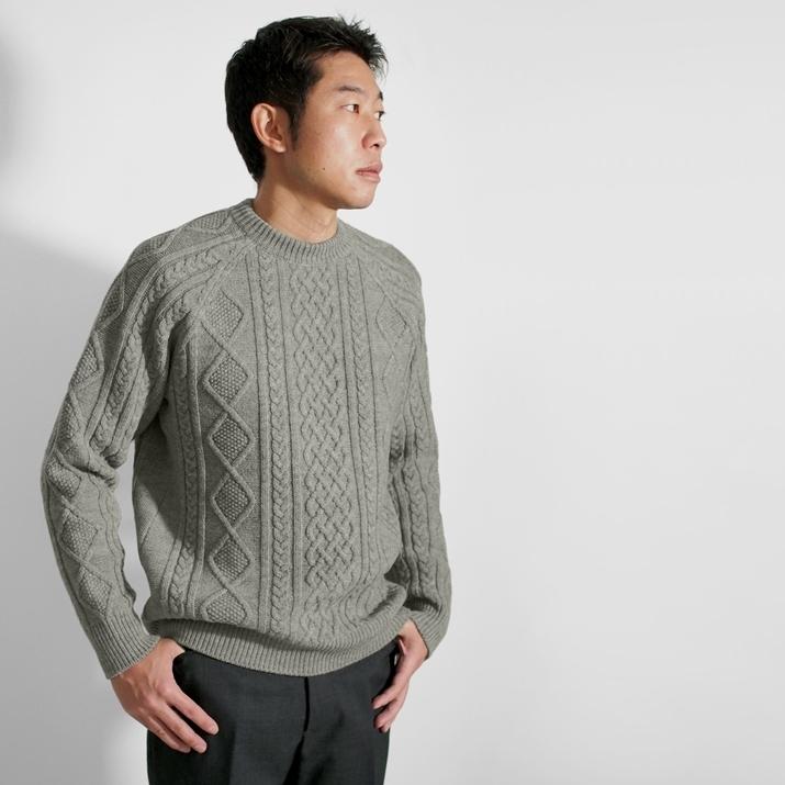 PG♡カシミヤ×DIAPLEXクールネックニットプルオーバー1 クルーネックニットプルオーバー (ACKN4106-38) | ACTIBIZ