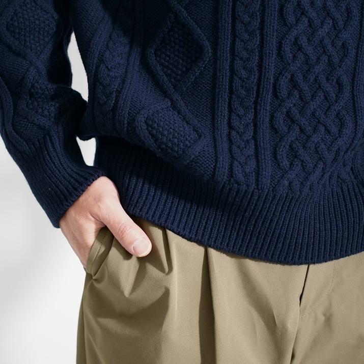 PRODIGAL（プロディガル） ウール 100% メンズ アラン柄 プルオーバー